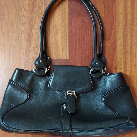 Women's Satchel Black  Leather Purse - Picture 1 of 5